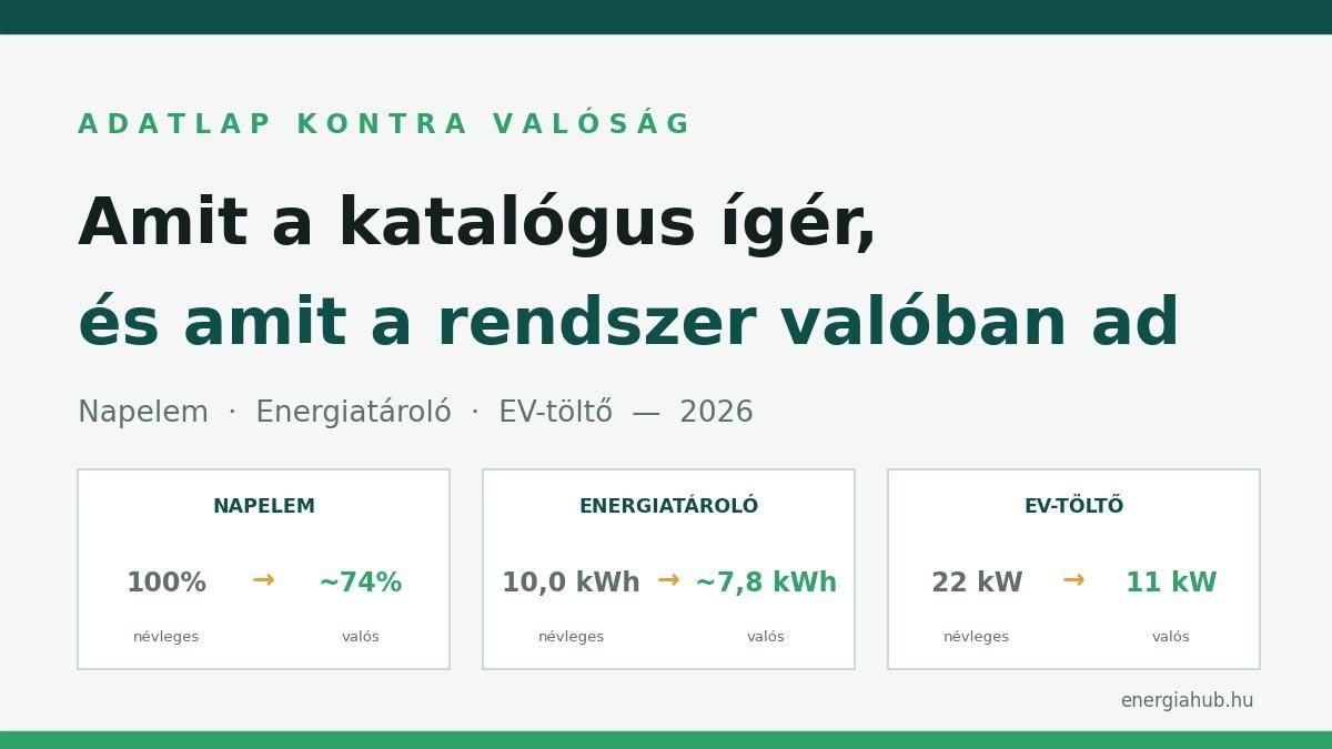 Amit az adatlap nem mond el: napelem, energiatároló és EV-töltő a valóságban